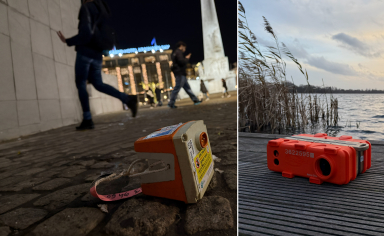 Sercel WiNG land node (left) and GPR300 ocean bottom node (right)