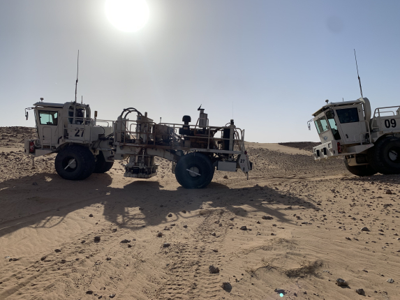 nomad 65 neo truck in desert environment with sunshine